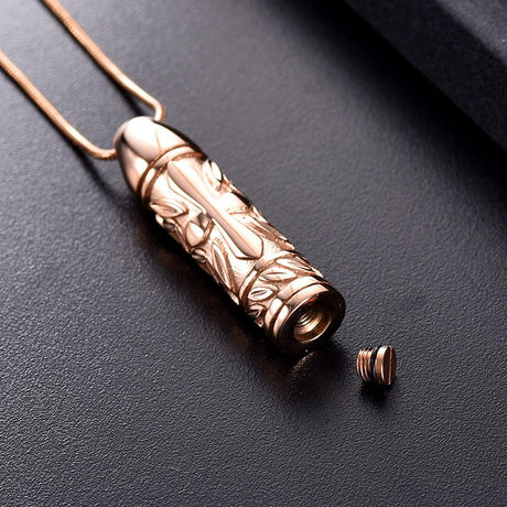 Rose Gold Cylinder Cremation Bracelet - Engravable