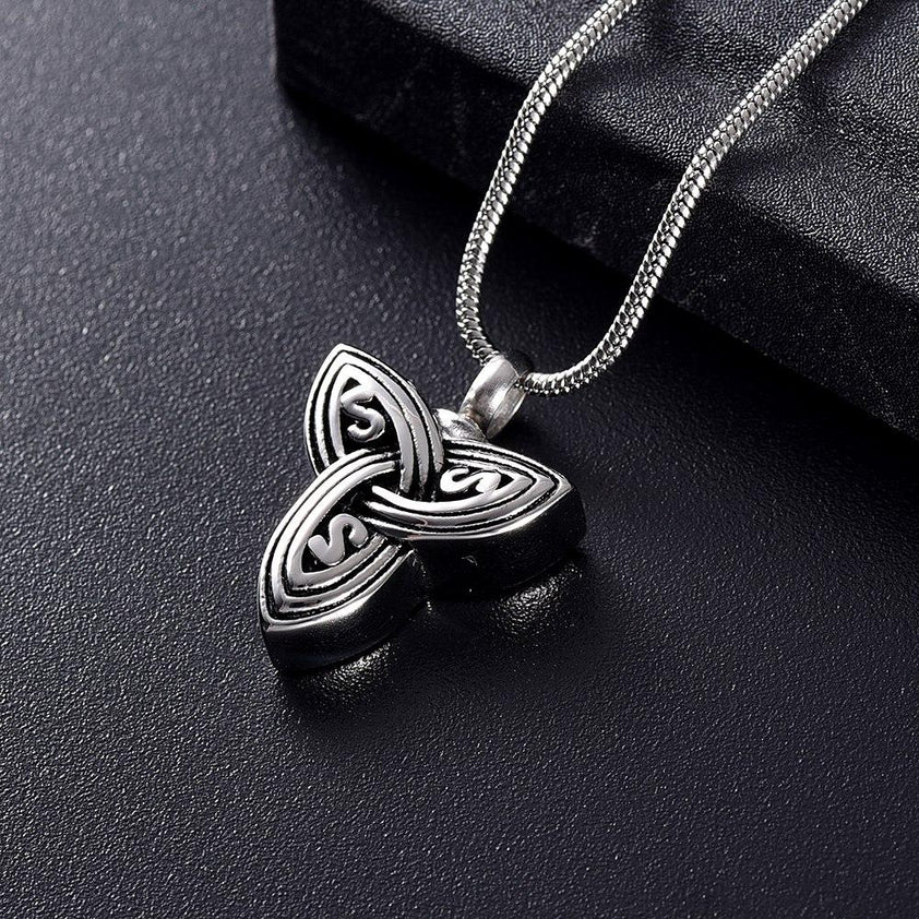 Silver Celtic Knot Cremation - Ash Necklace - Cherished Emblems