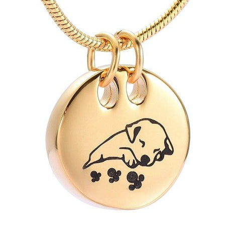 Sleeping Dog Cremation Jewelry - Ash Necklace - Cherished Emblems